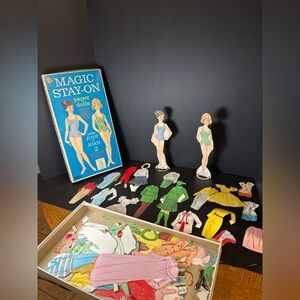 Vintage Whitman Magic Stay-On Paper Dolls Judy & Joan –‎ 1960s Boxed Set
